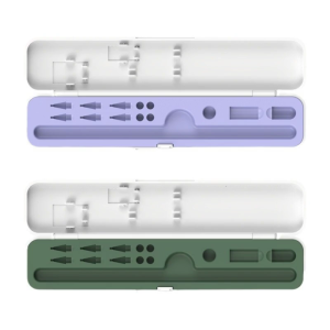 Shockproof Case Silicone Holder For Pencil 1/2/3 Capacitive Styluses Pen With MultiAccessory Storage Compartments