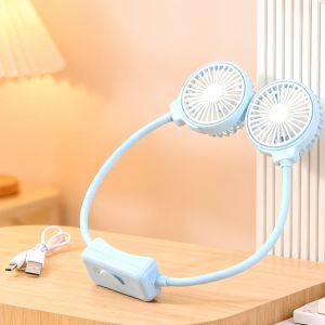 Yzlong cổ di động fan hâm mộ với Dual người hâm mộ có thể sạc qua USB 3-tốc độ có thể điều chỉnh hoạt động yên tĩnh cho ngoài trời và sử dụng trong nhà