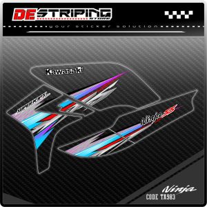 Striping Sticker Variasi Motor Kawasaki Ninja SS Transparan UV Sticker Semifull Variasi List Simpel Kode TA983