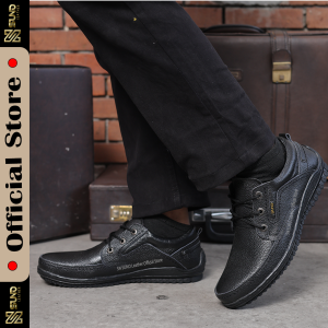 SUNO LEATHER -Sepatu kulit cowok Tali Sepatu Formal keren hitam cokelat tan