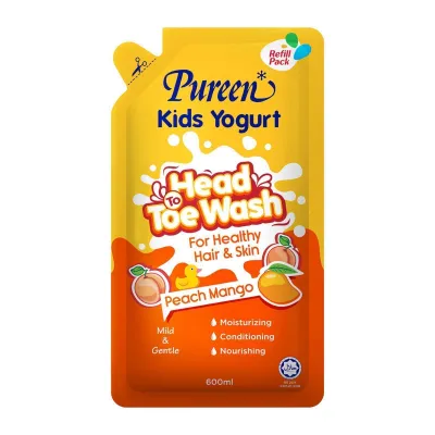 Pureen Kids Yogurt Head To Toe Wash Refill Pack Peach Mango