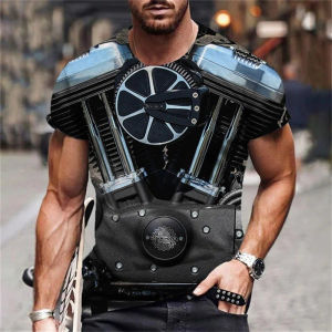 Engine Industrial Style T Shirt Mens Clothing Short Sleeve O-neck T Shirts 3D Printed Car Engine Personality Harajuku Tee Top h260528