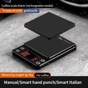 BINCOO เครื่องชั่งอิเล็กทรอนิกส์กาแฟชงด้วยมือระบบการตั้งเวลาแบบอัจฉริยะพิเศษแบบพกพาชาร์จไฟได้อุปกรณ์กาแฟอิตาลี