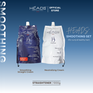 HEADS PROFESSIONAL Paris Straight & Silky Straightening Cream Duo 1000ml for Frizzy Hair