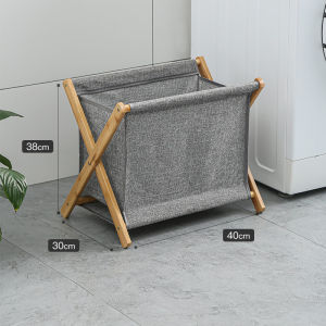 Large Laundry Baskets Collapsible Laundry Hamper with Handles Clothes Hamper for Bathroom Laundry Room Wooden Grey