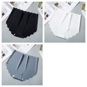 3 cái / bộ Phụ nữ Quần lót lụa băng giá Trang trí gợn sóng Đồ lót liền mạch Quần lót cạp cao Không hiển thị Quần lót nữ vô hình Đồ lót M-XXL2026