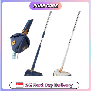 【Pure Care】 Auto Water Squeezing Triangular Mop/360° Spinning Lazy Mop/RotatableMultiuse Mop