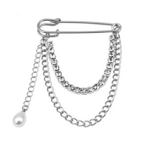 Stylish Brooch Lapel Pin Pearls Rhinestones for Clothing Jackets Hats Bags Novelty Brooches Clothing Accessories