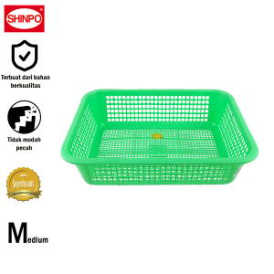 Shinpo Crown Box Storage Keranjang Plastik Persegi Medium Wadah Serbaguna