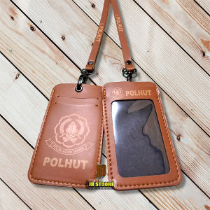 Tempat Id Card KEMENHUT Kulit / Id Card Polhut Gantung / name tag kemenhut polhut tali