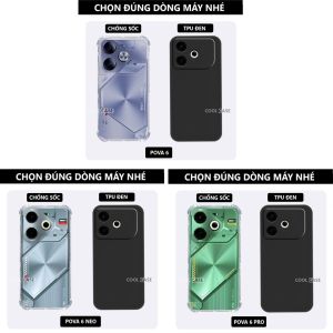 Ốp lưng chống sốc Tecno Pova 6/ 6 Pro/ 6 Neo trong suốt silicon bảo vệ camera-Cool Case