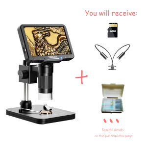[🌷Local delivery🌷]TOMLOV DM5 Coin Microscope 1000X 5’’ LCD Digital Microscope with LED Light 1080P Coin Magnifier Taking Photo/Video PC View with Windows/Mac 32GB SD Card Included