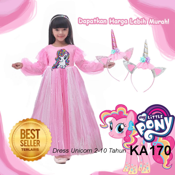 Gaun Unicorn Anak Perempuan 4 5 Tahun Model Terbaru 2023 Dress Unicorn Untuk Ulang Tahun Gaun Lengan Panjang Warna Pink Lilac Putih BW Baju Imut Anak anak Terlaris KAP170 Lazada Indonesia