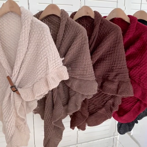 Khăn choàng ấm quá khổ bọc mở phía trước cho phụ nữ mở phía trước ấm áp và mềm mại ga cỡ lớn cho thời trang Layering