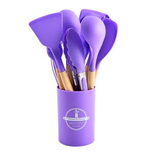 12 Pcs Silicone Kitchen Utensils Set Non-stick Silicone Cooking Utensils Spatula Set Heat Resistant 446° Goodsale