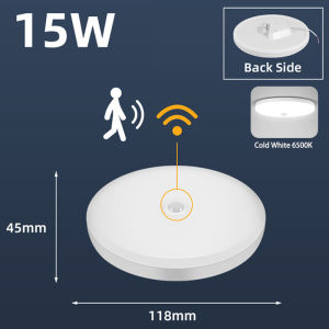 CANMEIJIA Radar Led Ceiling Lights with Motion Sensor 12W 18W Smart PIR Motion Sensor Ceiling Lamps for indoor LIghting Stair Corridor