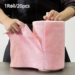 1 Roll/20pcs Reusable Microfiber Cleaning Wipes - High Absorbency Durable & Machine Washable Kitchen Towels - Multi-Surface Household Cloths Contemporary Square Design Space-Themed Cleaning Supplies Dish Towels Highabsorbency Fabric