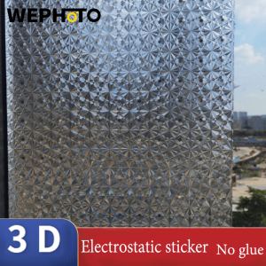 WEPHOTO Window Privacy Film Gumless static electricity Stained Glass Rainbow Clings Window Tinting Film for Home Bathroom UV Blocking 3D Decorative Static Sticker Non Adhesive Vinyl Door Covering