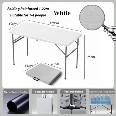 【Fully Assembled】Folding Table Heavy Duty Portable Folding Desk Foldable Banquet Table Outdoor