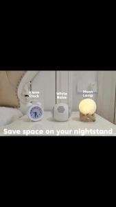 USB Plug Sunrise Alarm Clock for Heavy Sleepers LED Moon Night Light Digital Clock with 10 Nature Sounds 15 Ringtones Dual Alarms RGB Ambient Lamp for Kids Bedroom