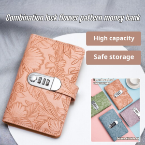 🔥Hot sale🔥Student change storage money saving and accounting tool three-dimensional embossed money saving book pattern flower password lock