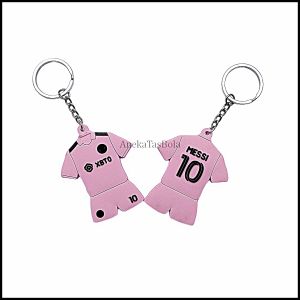Gantungan Kunci Karet Model Jersey Ronaldo Messi Salah