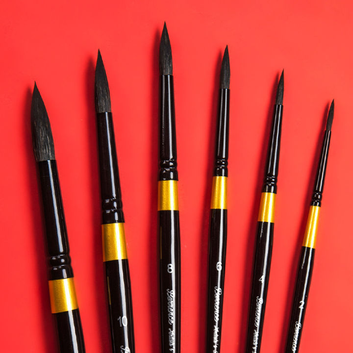 Borrence Black Swan Professional Squirrel Hair watercolor Paint Brush