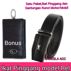 PROMO MURAH Ikat pinggang pria kulit impor tipe rel bahan halus -resleting tempat penyimpan duit-