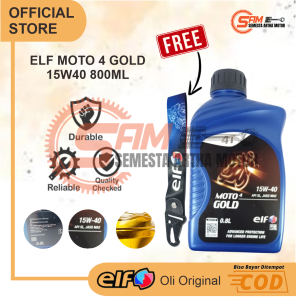 Oli Semi Synthetic ELF Moto 4 Gold 15W40 800ml Motor Bebek Jupiter Revo Blade Supra