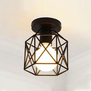 【Free LED Bulb】Vintage Metal Cage Ceiling Light E27 Base Lampshade Chandelier For Ceiling for Living Room Pendant Light Living Room Ceiling lamp drop light Dining Lights lamp For Ceiling