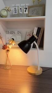 Nordic modern wooden table lamp study lamp bedside cabinet LED bedroom table lamp simple lighting lamp smart portable