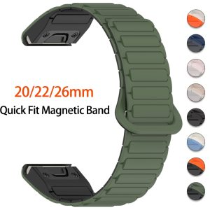 20mm 22mm 26mm Magnetic Band for Garmin Fenix 8 7X 7 7Pro 7S 6X 6 6S 5X 5S Plus Enduro 2 Forerunner 955 Silicone QuickFit Strap