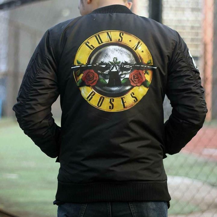 Jaket bomber GUNS N ROSES axl rose Jaket Polyester Anti Rembesan