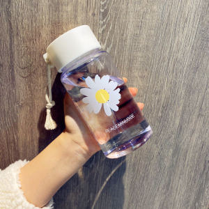 Homen 500ml Plastic water bottle juice transparent bottle portable rope travel tea cup ins student cup