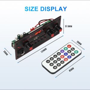 【Original+24hours delivery】Bluetooth Decoder Board BT5.0 FM Radio 2*10W Amplifier DC 5V 6.5mm Microphone TF USB Car Audio Music Player Speakers Volume Control DIY