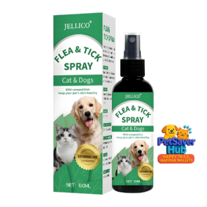 JELLICO Flea & Tick Spray for Dogs & Cats 100ml | Anti-Itch & Deodorising Spray | Peppermint Oil Formula | Flea Tick Protection | SG Ready Stock