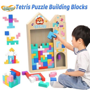Aoduoyaya Tetris Building Block Toy Kids Early Educational Puzzle Wooden Toys Parent-Child Interactive Game