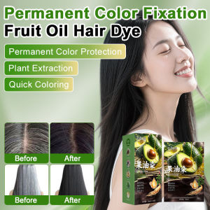 【72H Color Lock/Fruit Oil】Hair Dye Cream Long-Lasting Gray Coverage Natural Extracts Home Use Non-Damaging Coloring Cream