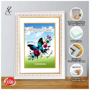 Bingkai Foto Kaca 10R / 20x25 cm Minimalis Ukir Murah Tersedia Harga Grosir estetik aesthetic Kaca Frame Pigura Mdf