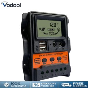 LCD Solar Charge Controller 12V 24V Solar Panel Regulator Battery Display Discharging Current with Power-off Memory