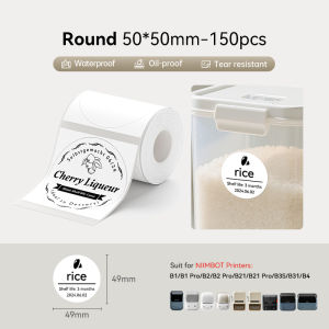 【Round Label】NIIMBOT B1/B1Pro/B2/B2Pro/B21/B21Pro/B3S/B31/B4 Round Label Sticker Waterproof Oil Proof Food Baking Thermal Label Paper