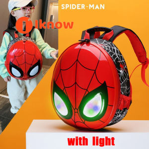 I know  Marvel School Bags Boy girl Vacation Travel backpack pattern for Spiderman Backpack (with lights)