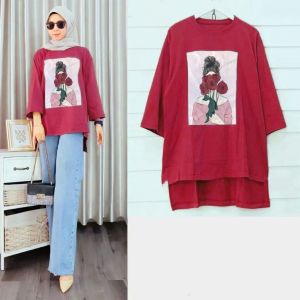 FEMMESHOPA- ATASAN OVERSIZE / KAOS PINGUIN / ATASAN TERBARU / KAOS OVERSIZE / ATASAN MURAH - FN OVERSIZE WANITA BUNGA