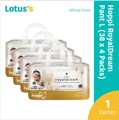 Hoppi RoyalDream Diaper Pant L (38 Pcs x 4 Packs)(1 Carton)