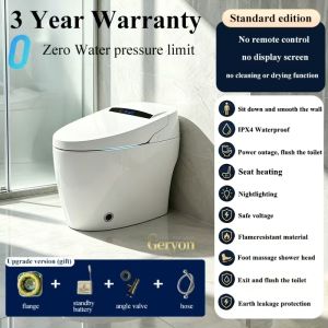Smart Toilet with Built-in Water Tank Auto Flush Heated Seat No Water Pressure Limit DTI Certified