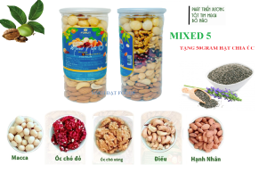 [TẶNG 25GRAM HẠT CHIA ÚC] 500Gram Hạt Hỗn Hợp 5 loại hạt tách vỏ( Óc chó ĐỎ/Óc chó Vàng/mắc ca/hạnh nhân/hạt điều ) 250Gram 500Gram NK Mỹ/ Úc TH FONUT -500Gram Mixed Nuts