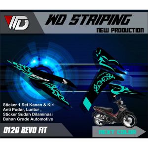 0120 Stiker sticker seriker striping motor honda revo fit list variasi batik keren