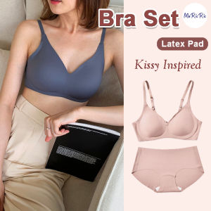 (SG InStock) MaRicRic Kissy Inspired UU Cup Shape Support Latex Bra and Panties Set (Wireless. Seamless. Strapless) - BST03