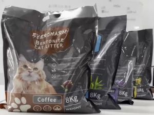 10L/8KG Bentonite Cat litter food grade high absorption odor control clumping mixed cat litter