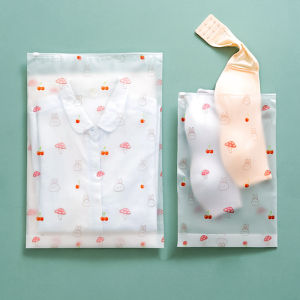 Clothes Zipper Bag Packaging Bag Underwear Sealed Storage Bag Thickened Frosted Clothing Self-Sealing Transparent Bag